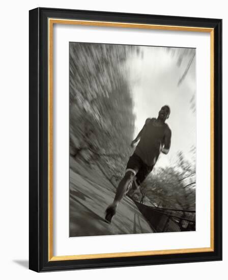 African American Male on a Training Run, New York, New York, USA-Chris Trotman-Framed Photographic Print