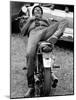 African American Man Relaxing on His Motocycle During Motorcycle Races near Detroit, Michigan-John Shearer-Mounted Photographic Print