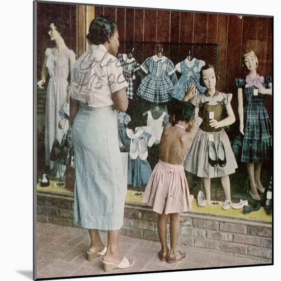 African American Ondria Thornton Window Shopping W. Her Granddaughter Ondria Tanner-null-Mounted Photographic Print