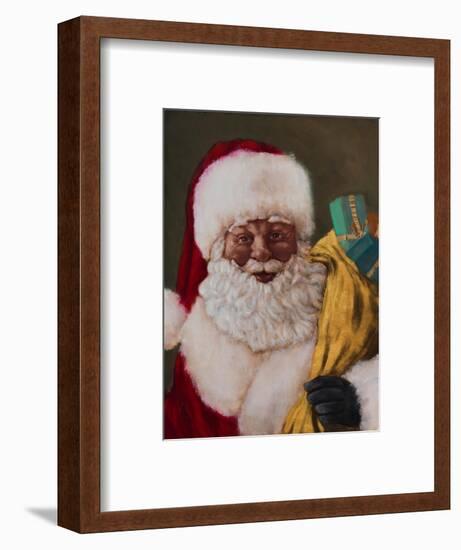 African American Saint Nick Arrives-Walt Johnson-Framed Art Print