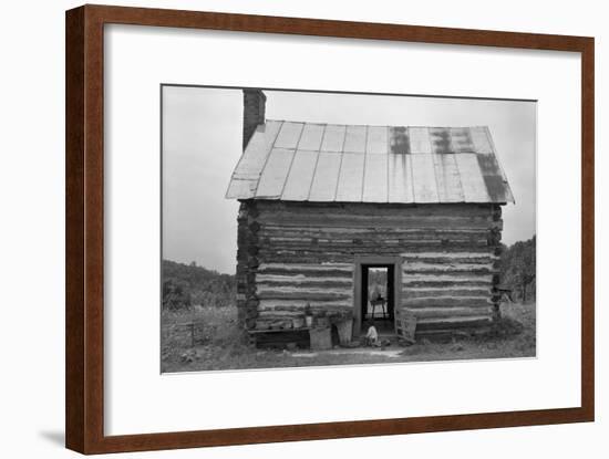 African American Sharecropper House with Child on Steps, North Carolina, July 1939-Dorothea Lange-Framed Art Print