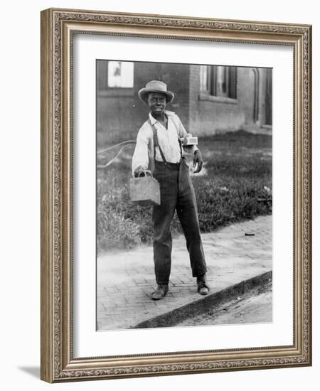 African American shoeshine boy, c.1899-American Photographer-Framed Photographic Print