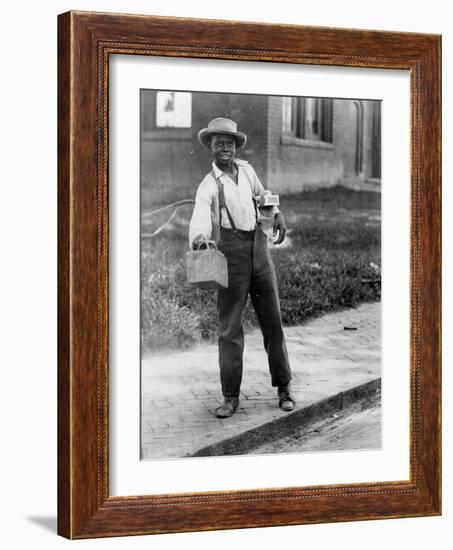 African American shoeshine boy, c.1899-American Photographer-Framed Photographic Print