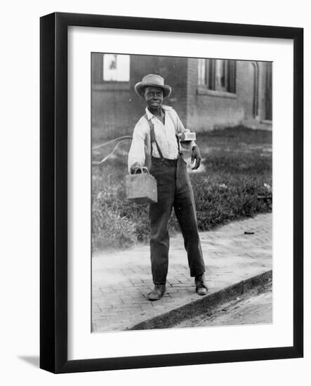 African American shoeshine boy, c.1899-American Photographer-Framed Photographic Print