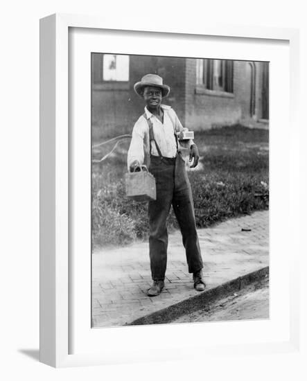 African American shoeshine boy, c.1899-American Photographer-Framed Photographic Print