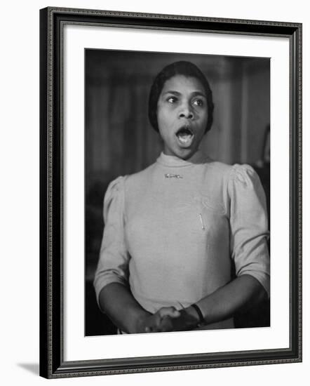 African American Singer Marian Anderson Rehearsing-William Vandivert-Framed Premium Photographic Print