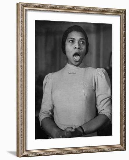 African American Singer Marian Anderson Rehearsing-William Vandivert-Framed Premium Photographic Print