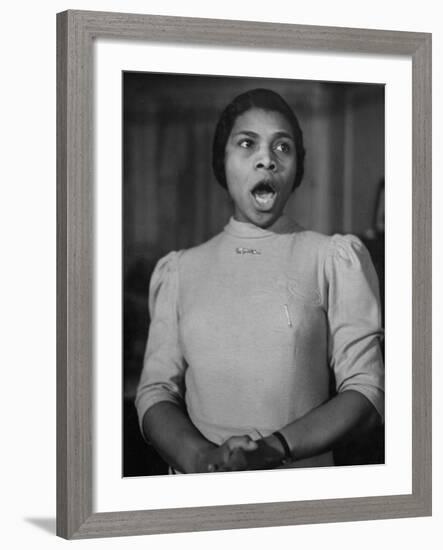 African American Singer Marian Anderson Rehearsing-William Vandivert-Framed Premium Photographic Print