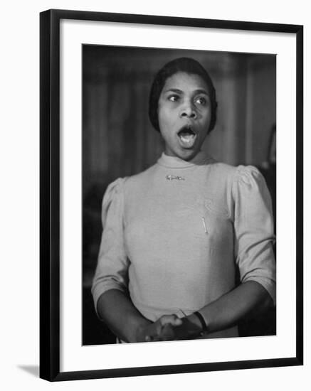 African American Singer Marian Anderson Rehearsing-William Vandivert-Framed Premium Photographic Print