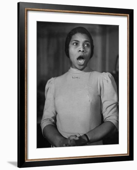 African American Singer Marian Anderson Rehearsing-William Vandivert-Framed Premium Photographic Print