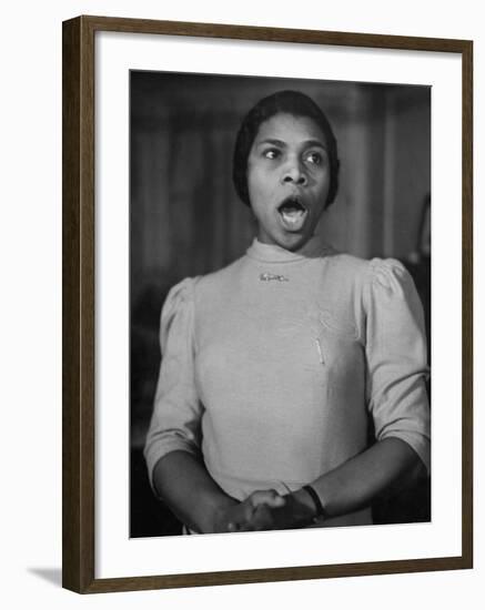 African American Singer Marian Anderson Rehearsing-William Vandivert-Framed Premium Photographic Print