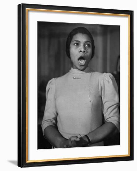 African American Singer Marian Anderson Rehearsing-William Vandivert-Framed Premium Photographic Print