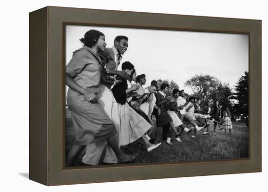 African American Students Dancing Together-Grey Villet-Framed Premier Image Canvas