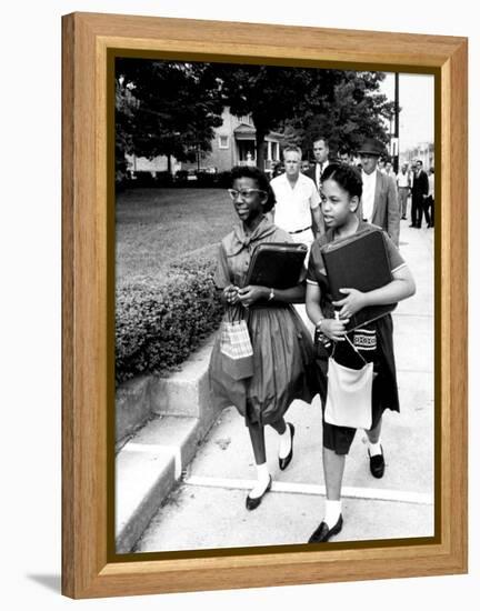 African American Students Going to the 8th Grade as Segregation Ends-Ed Clark-Framed Premier Image Canvas