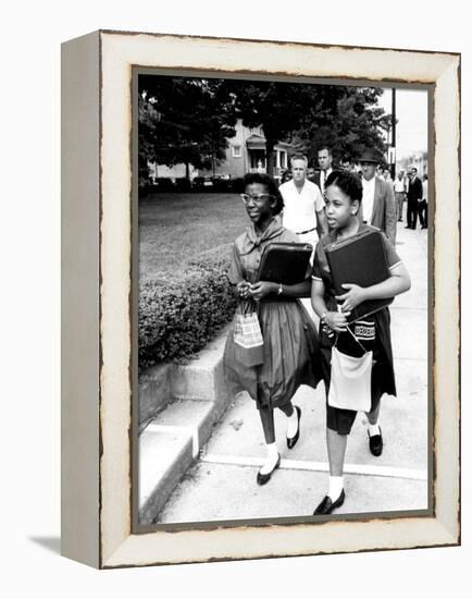 African American Students Going to the 8th Grade as Segregation Ends-Ed Clark-Framed Premier Image Canvas