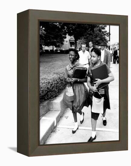 African American Students Going to the 8th Grade as Segregation Ends-Ed Clark-Framed Premier Image Canvas