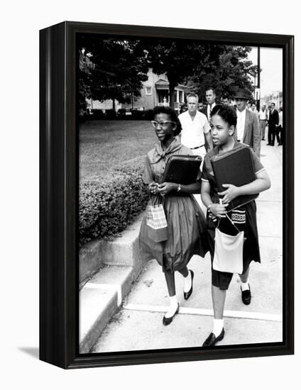 African American Students Going to the 8th Grade as Segregation Ends-Ed Clark-Framed Premier Image Canvas