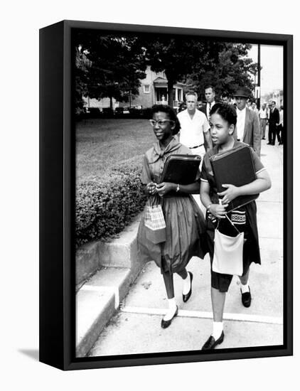 African American Students Going to the 8th Grade as Segregation Ends-Ed Clark-Framed Premier Image Canvas