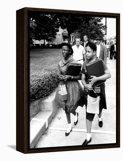 African American Students Going to the 8th Grade as Segregation Ends-Ed Clark-Framed Premier Image Canvas