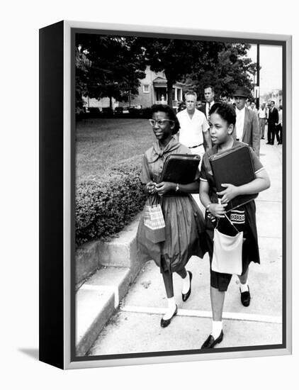 African American Students Going to the 8th Grade as Segregation Ends-Ed Clark-Framed Premier Image Canvas