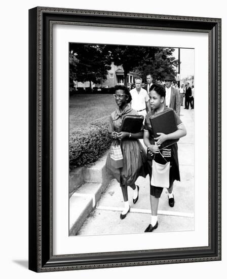 African American Students Going to the 8th Grade as Segregation Ends-Ed Clark-Framed Photographic Print