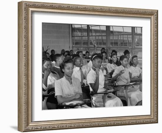 African-American Students in Class at Brand New George Washington Carver High School-Margaret Bourke-White-Framed Premium Photographic Print