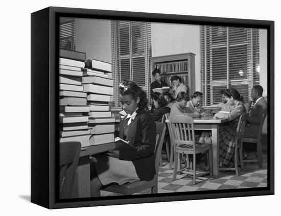 African American Students Reading at Bethune-Cookman College, Feb. 1943-null-Framed Stretched Canvas