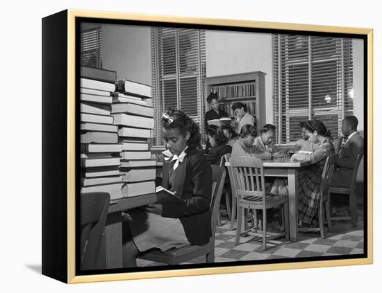 African American Students Reading at Bethune-Cookman College, Feb. 1943-null-Framed Stretched Canvas