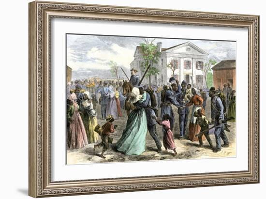 African-American Troops Mustered Out of the Union Army at Little Rock, Arkansas after the Civil War-null-Framed Giclee Print