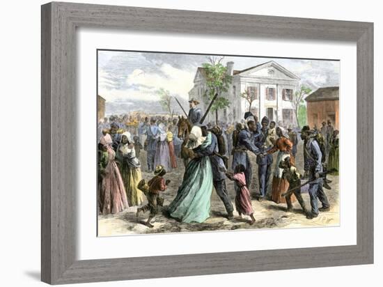 African-American Troops Mustered Out of the Union Army at Little Rock, Arkansas after the Civil War-null-Framed Giclee Print