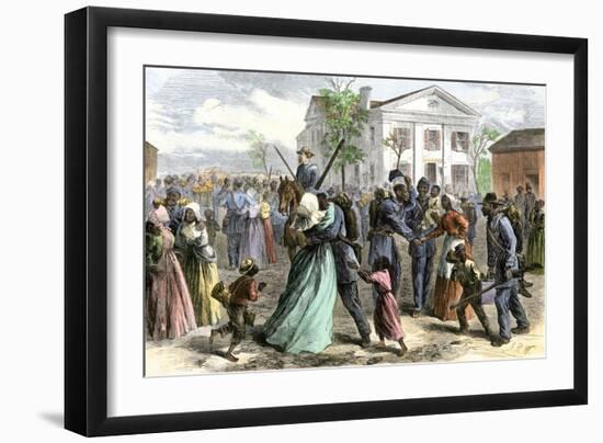 African-American Troops Mustered Out of the Union Army at Little Rock, Arkansas after the Civil War-null-Framed Giclee Print