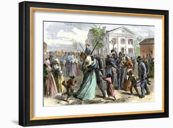 African-American Troops Mustered Out of the Union Army at Little Rock, Arkansas after the Civil War-null-Framed Giclee Print