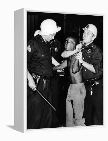 African American Who Has Been Shot in the Leg, Is Restrained by New York City Police-null-Framed Stretched Canvas
