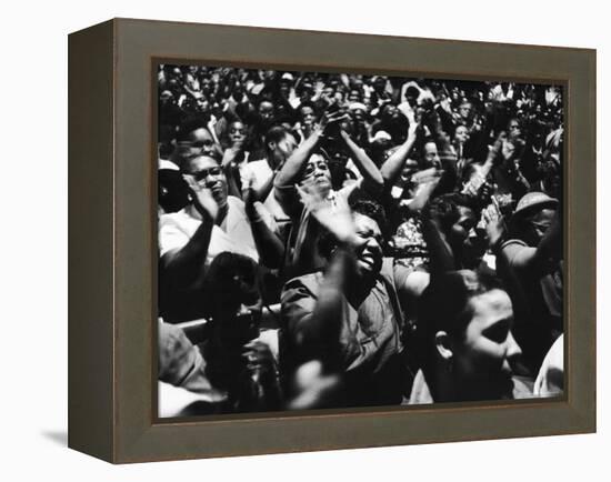 African American Women at Meeting During Bus Boycott-Grey Villet-Framed Premier Image Canvas