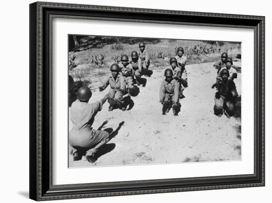 African American Women's Army Corps Nurses in an Early-Morning Workout-null-Framed Photo