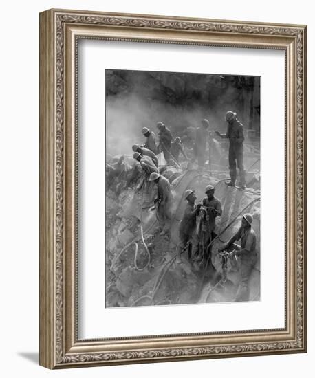 African American Workers Construction the Tennessee Valley Authority's Fort Loudoun Dam-null-Framed Art Print