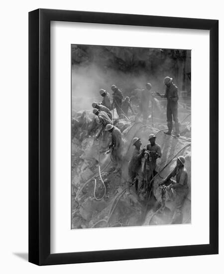 African American Workers Construction the Tennessee Valley Authority's Fort Loudoun Dam-null-Framed Art Print