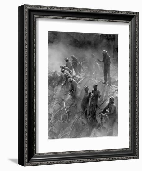 African American Workers Construction the Tennessee Valley Authority's Fort Loudoun Dam-null-Framed Art Print