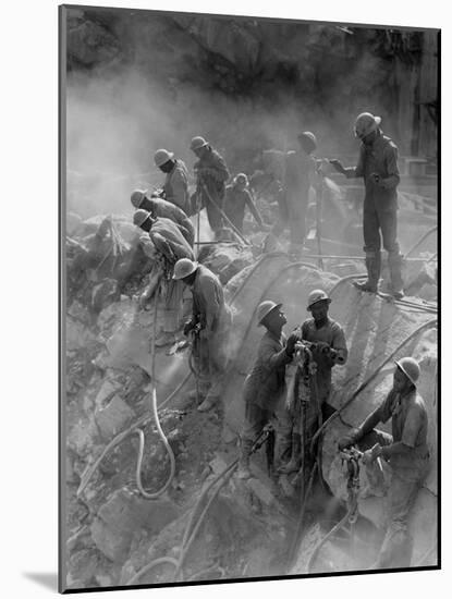 African American Workers Construction the Tennessee Valley Authority's Fort Loudoun Dam-null-Mounted Art Print