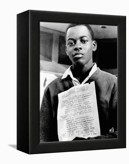 African American Youth Protests the Police Killing of Leonard Deadwyler-null-Framed Stretched Canvas