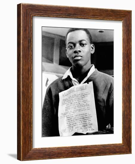 African American Youth Protests the Police Killing of Leonard Deadwyler-null-Framed Photo