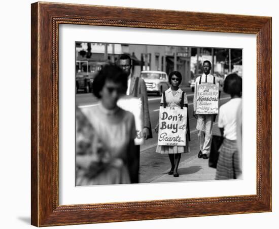 African Americans Connected with Core and Naacp Picketing Grants and its Lunch Counter-null-Framed Photographic Print