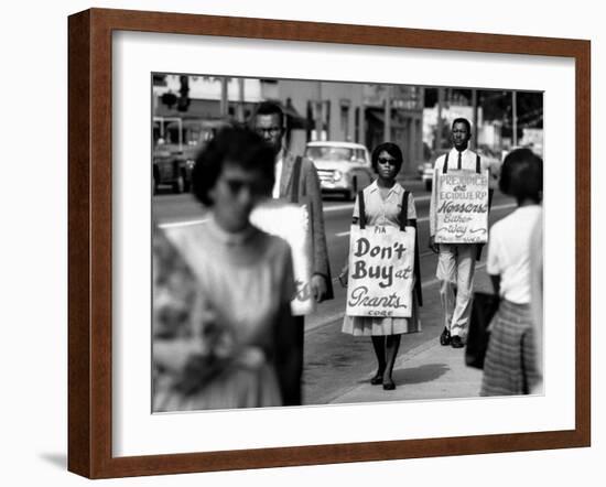 African Americans Connected with Core and Naacp Picketing Grants and its Lunch Counter-null-Framed Photographic Print