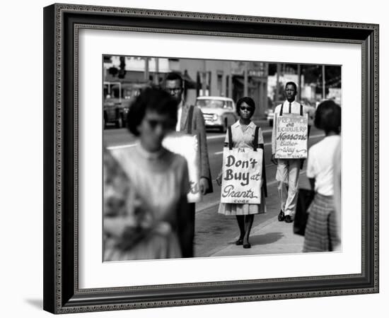 African Americans Connected with Core and Naacp Picketing Grants and its Lunch Counter-null-Framed Photographic Print