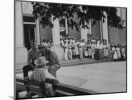 African Americans Wating to Get into Haywood County Courthouse to Register to Vote-null-Mounted Photographic Print