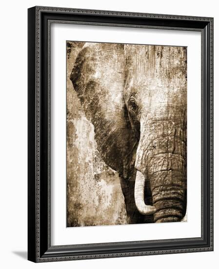 African Animals I - Sepia-Eric Yang-Framed Premium Giclee Print