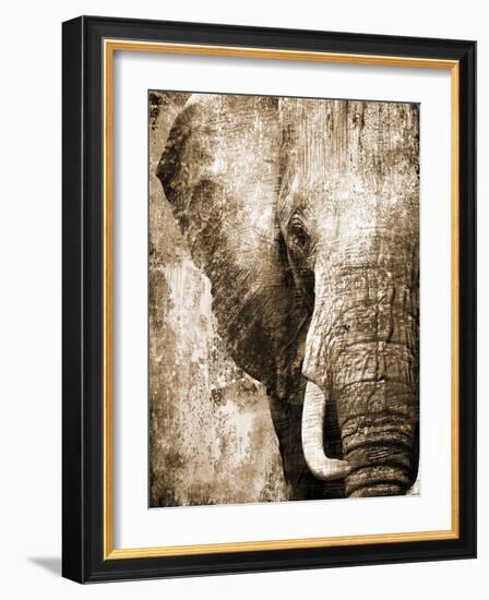 African Animals I - Sepia-Eric Yang-Framed Premium Giclee Print