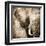 African Animals I - Sepia-Eric Yang-Framed Art Print