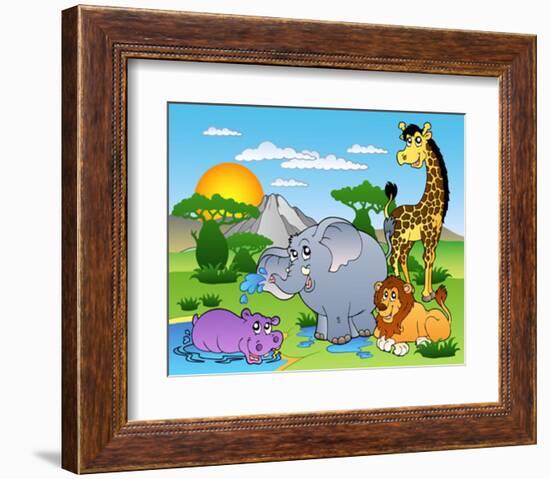 African Animals I-Klara Viskova-Framed Art Print