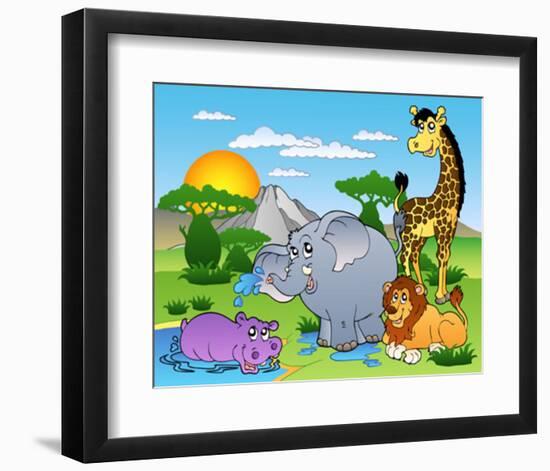 African Animals I-Klara Viskova-Framed Art Print